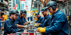 Técnicos trabalhando em ambiente urbano na carreira estadual.