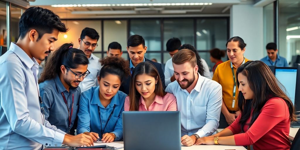 Profissionais em carreiras técnicas em ambientes de trabalho.